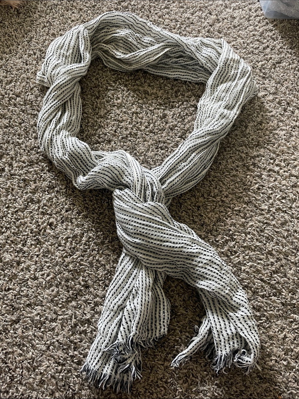 Light Gray Striped Women's Wrap Scarf by